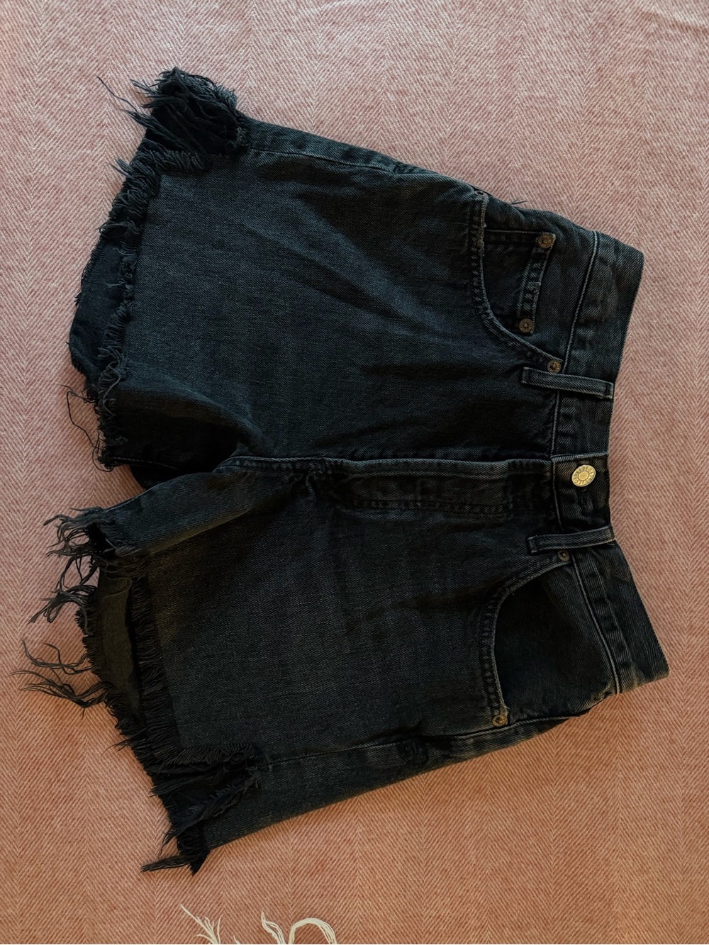 Agolde Black Parker Long Shorts